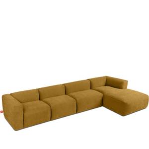 Ecksofa BUFFO 6-Sitzer Honig - Breite: 377 cm - Armlehne beidseitig montierbar - Ecke davorstehend rechts - Ottomane davorstehend rechts