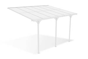 Pergola/Carport KLEO adossé Blanc - Largeur : 400 cm