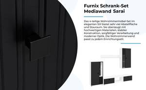 FURNIX Ensemble meubles Sarai avec LED Noir - Blanc