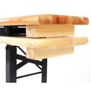 Table de brasserie Wien pliable Marron - Métal - En partie en bois massif - 180 x 78 x 50 cm