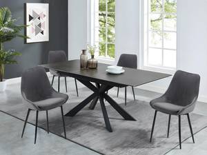 Ensemble table et chaise ALBINA Anthracite