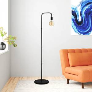Lampadaire Runcorn E27 noir Noir - Métal - 25 x 150 x 25 cm