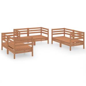 Salon de jardin Marron - Bois massif - Bois/Imitation - 64 x 63 x 64 cm