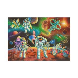 Cross & Glory Puzzle „Tropics On The Moon“ | 1000 Teile Für Erwachsene | Weltraum-Kunst Mit Astronaut & Pflanzen | Fertig: 70 X 50 Cm