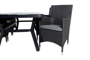 Gartenmöbel-Set Virya (7-teilig) Schwarz - Rattan - 100 x 74 x 200 cm