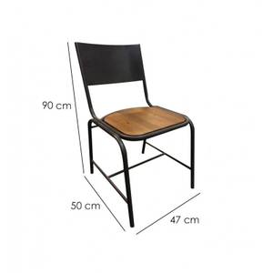 Lot de 2 chaises Design Industriel Marron - En partie en bois massif - 47 x 90 x 50 cm