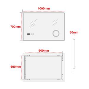 LED-Badezimmerspiegel Racale 100 x 70 cm