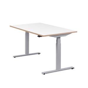 Elektrischer Tisch Easydesk Multiplex Weiß - Breite: 140 cm - Silber