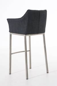 Tabouret de bar Damaso Gris lava - Argenté