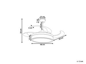 Deckenventilator mit Licht FREMONT Braun - Weiß - Metall - 50 x 54 x 50 cm