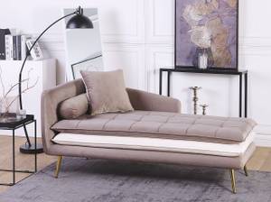 Chaise longue GONESSE Marron - Doré - Taupe - Blanc