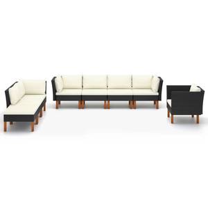 Garten-Sofa-Set (8-teilig) 3011728-2 Schwarz