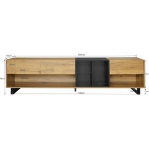 TV-Lowboard Astraios Ⅱ Braun - Holzwerkstoff - Metall - Massivholz - Holzart/Dekor - 40 x 50 x 200 cm