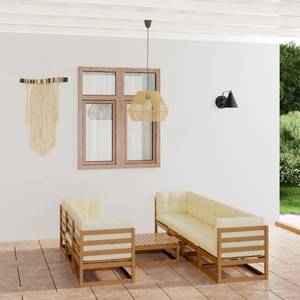 Garten-Lounge-Set (8-teilig) 3009889-2 Braun - Rehbraun - Weiß