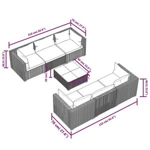 Garten-Lounge-Set (7-teilig) 3013630-5 Braun - Grün