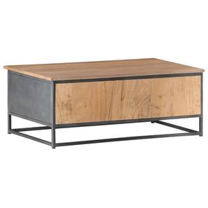 Couchtisch 323500 Grau - Glas - Metall - Massivholz - Holzart/Dekor - 90 x 35 x 50 cm