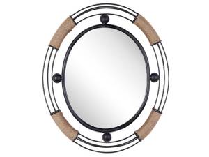 Miroir décoratif MOULINS Beige - Noir - Métal - 50 x 55 x 4 cm