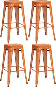 Tabouret de bar Fletcher Lot de 4 Orange