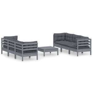 7-tlg. Garten-Lounge-Set mit Anthrazit Grau