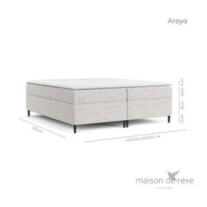 Boxspringbett Araya I Taschenfederkern Grau - Breite: 140 cm