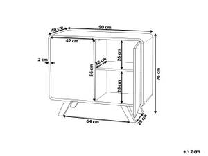 Buffet MILO Marron - Blanc - Bois manufacturé - 90 x 76 x 40 cm