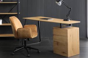 Schreibtisch STUDIO Braun - Holzwerkstoff - Massivholz - 160 x 77 x 49 cm