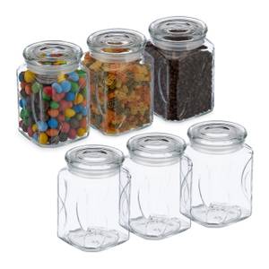 6er Set Vorratsgläser mit Deckel 750 ml Glas - Kunststoff - 10 x 15 x 10 cm