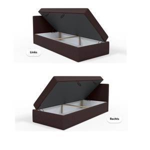 Einzelbett Boxspringbett Menorca Mini Dunkelbraun - Breite: 80 cm - Bettkasten links