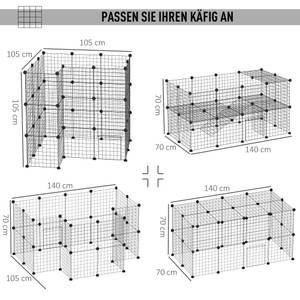 Laufgitter D06-072 Schwarz - Metall - 73 x 73 x 146 cm