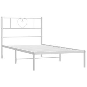 Bettgestell mit Kopfteil X828 Weiß - Metall - 95 x 90 x 207 cm