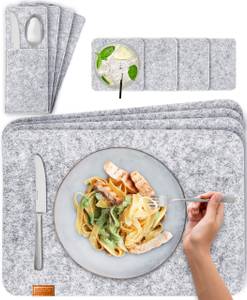 Platzsets Untersetzer Taschen 24er-Set Grau