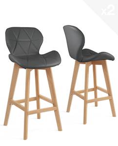 chaises de bar FATA (lot de 2) Gris