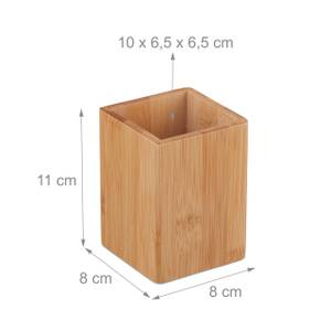 Stiftehalter aus Bambus Braun - Bambus - 8 x 11 x 8 cm