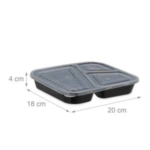 Meal prep container en lot de 24 Noir - Matière plastique - 20 x 4 x 18 cm