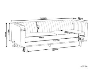 3-Sitzer Sofa SKAULE Braun - Hellbraun - Eiche Dunkel