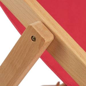 Liegestuhl Holz 2er Set klappbar rot Braun - Rot - Holzwerkstoff - Textil - 59 x 89 x 91 cm