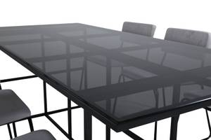 Essgruppe Leif (7-teilig) Grau - Massivholz - 90 x 74 x 200 cm