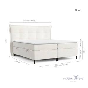 Boxspringbett Sinai I Taschenfeder Creme - Breite: 200 cm