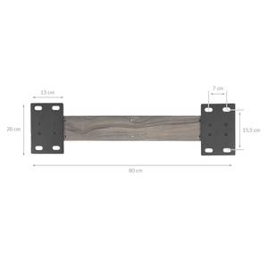 Tischbeine 2er Set 79,5x73x10 cm Grau Grau - Holzwerkstoff - 80 x 73 x 20 cm