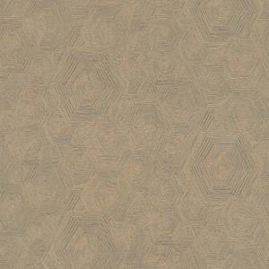 Strukturtapete Grafisch Gold Grau Bronze Grau - Kunststoff - Textil