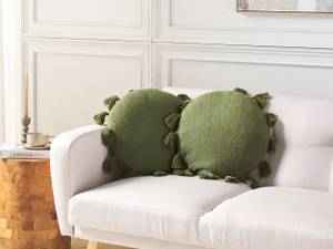 Coussin décoratif MADIA Vert - Vert olive - Nombre de pièces dans le lot : 2