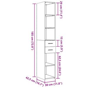 Highboard DE7183 Weiß - Holzwerkstoff - 43 x 185 x 30 cm