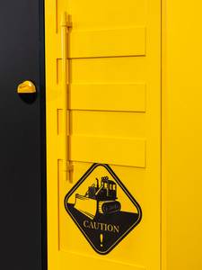 Bulldozer Kleiderschrank mit Beleuchtung Gelb - Holzwerkstoff - 138 x 195 x 62 cm
