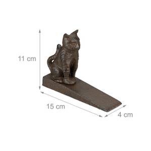 Türstopper Katze Braun - Metall - 15 x 11 x 4 cm