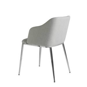Chaise en tissu et acier chromé Gris - Textile - 51 x 79 x 56 cm
