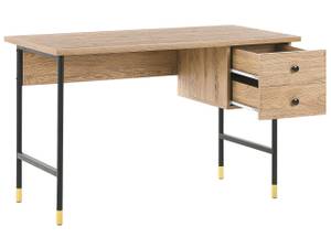 Schreibtisch ABILEN Schwarz - Braun - Gold - Holzwerkstoff - 120 x 77 x 60 cm