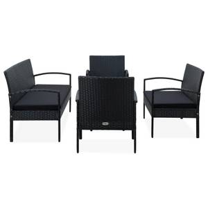 Garten-Sofa-Set Schwarz