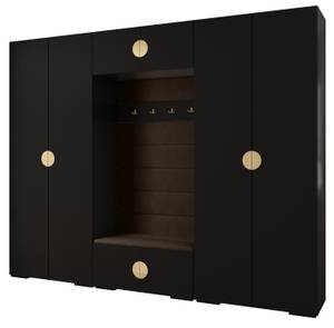 Garderobe Inova 4 Z9 Schwarz - Braun - Gold - Gold