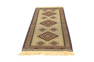 Kelim Afghan - 191x84cm Blau - Naturfaser - 84 x 1 x 191 cm