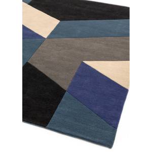 Tapis pure laine tufté main ZIGO Bleu - 200 x 300 cm